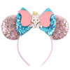 Disney Castle Fireworks Mouse Ears Headband Sequins Bow Girls Cosplay Hairband Adult/Kids Party Gift Children Hair Accessories