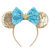 Disney Castle Fireworks Mouse Ears Headband Sequins Bow Girls Cosplay Hairband Adult/Kids Party Gift Children Hair Accessories