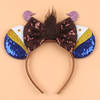 Disney Castle Fireworks Mouse Ears Headband Sequins Bow Girls Cosplay Hairband Adult/Kids Party Gift Children Hair Accessories