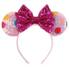 Disney Castle Fireworks Mouse Ears Headband Sequins Bow Girls Cosplay Hairband Adult/Kids Party Gift Children Hair Accessories