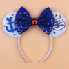 Disney Castle Fireworks Mouse Ears Headband Sequins Bow Girls Cosplay Hairband Adult/Kids Party Gift Children Hair Accessories