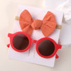 2Pcs/Pack Vintage Kids Summer Bows Headband Round Sunglasses Children Sun Glasses Protection Glasses Baby Hair Accessories