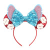 2 Colors Cute Disney Lilo & Stitch Ears Hairband Women Plush Pink Stitch Headband Girl Sequins Bow Hair Accessories Kid Festival