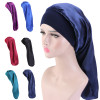 Women Extra Large Satin Long Sleep Cap for Dreadlocks Curly Hair Bonnet Loose Night Sleeping Hat Elastic Band Headwrap Stretchy