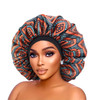 Elastic Band Women Head Wrap African Pattern Print Bonnet Extra Large Satin Bonnet Sleep Cap Ladies night Cap Turban Chemo Hat