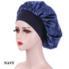 New Large Satin Bonnet Silk Night Sleeping Cap Long Satin Bonnet With Head Tie Band Bonnet Edge Wrap For Women Curly Braid Hair