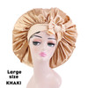 New Large Satin Bonnet Silk Night Sleeping Cap Long Satin Bonnet With Head Tie Band Bonnet Edge Wrap For Women Curly Braid Hair