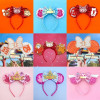 Disney Rapunzel Hair Accessories for Girls Chameleon Sunflower Ears Hairbands Women Tangled Head Bands Kids Sequins Bow Headwear