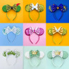 Disney Rapunzel Hair Accessories for Girls Chameleon Sunflower Ears Hairbands Women Tangled Head Bands Kids Sequins Bow Headwear