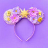 Disney Rapunzel Hair Accessories for Girls Chameleon Sunflower Ears Hairbands Women Tangled Head Bands Kids Sequins Bow Headwear