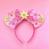 Disney Rapunzel Hair Accessories for Girls Chameleon Sunflower Ears Hairbands Women Tangled Head Bands Kids Sequins Bow Headwear