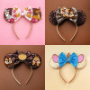 Disney Mickey Mouse Ears Headbands For Women Cosplay Dots Bow Minnie Hair Accessories Kid Disneyland Hairband Girl Festival Gift