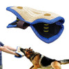 Linen Dog Bite Pillow Wedge 2 Handles with 1 Loop Tug Interactive for