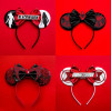 Disney Spider-Man Hairbands Women Marvel Avengers Headband Kids Adult Cosplay Peter Parker Hair Accessories Bow Sequins Headwear