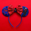 Disney Spider-Man Hairbands Women Marvel Avengers Headband Kids Adult Cosplay Peter Parker Hair Accessories Bow Sequins Headwear