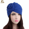 New Women cotton top knotted turban hat bonnet Hijab chemo cap headbands Female Muslim Hat Head Cover Night Cap Hair Accessories