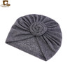 New Women cotton top knotted turban hat bonnet Hijab chemo cap headbands Female Muslim Hat Head Cover Night Cap Hair Accessories