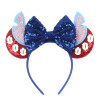 Cartoon Lilo & Stitch Head Band Girls Sequins Bow Hairband Baby Angel Headband Kids Disney Stitch Big Ears Hair Bands Women Gift