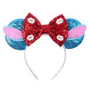 Blue Ears Stitch Headwear Women Disney Angel Hair Accessories Kids Lilo & Stitch Headbands Baby Sequins Feather Head Band Girls