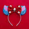 The Little Mermaid Ears Headwear Ariel Hair Bands Girls Sea Shell Hair Accessories Kid Sequins Bow Crown Disney Hairband Women