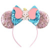 The Little Mermaid Ears Headwear Ariel Hair Bands Girls Sea Shell Hair Accessories Kid Sequins Bow Crown Disney Hairband Women