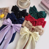 Elegant Bow Ribbon Hair Clip for Women Fashion Solid Satin Spring Clip Simple Hairpin Headband with Clips Girls Hair Accessories
