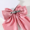 Elegant Bow Ribbon Hair Clip for Women Fashion Solid Satin Spring Clip Simple Hairpin Headband with Clips Girls Hair Accessories