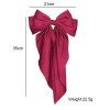Elegant Bow Ribbon Hair Clip for Women Fashion Solid Satin Spring Clip Simple Hairpin Headband with Clips Girls Hair Accessories