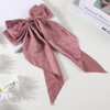 Elegant Bow Ribbon Hair Clip for Women Fashion Solid Satin Spring Clip Simple Hairpin Headband with Clips Girls Hair Accessories