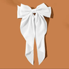 Elegant Bow Ribbon Hair Clip for Women Fashion Solid Satin Spring Clip Simple Hairpin Headband with Clips Girls Hair Accessories