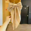 Elegant Bow Ribbon Hair Clip Fashion Simple Solid Satin Spring Clip Hair Pin Retro Headband with Clips Girls Hair Accessories