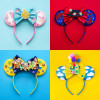 Lilo & Stitch Hair Accessories Girls Pink Bow Hairbands Baby Disney Angel Headwear Kids Cosplay Lilo Sequins Head Band Women