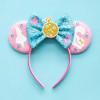 Lilo & Stitch Hair Accessories Girls Pink Bow Hairbands Baby Disney Angel Headwear Kids Cosplay Lilo Sequins Head Band Women