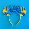 Lilo & Stitch Hair Accessories Girls Pink Bow Hairbands Baby Disney Angel Headwear Kids Cosplay Lilo Sequins Head Band Women