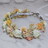 Champagne Rose Flower Crown Girls' Dress Hair Accessories Wedding Bridal Headband Ornament Kids Children Floral Garlands