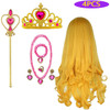 2024 Carnival Supplies Fairy Princess Headgear Frozen Elsa Wig Girl Halloween Cosplay Accessories Snow White Rapunzel Hair Tiara