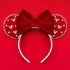 Pink Bow Hair Accessories Pearl Minnie Mouse Hairbands Kids Cosplay Mickey Headband Baby Anime Headwears Women Disney Hair Bands