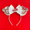 Pink Bow Hair Accessories Pearl Minnie Mouse Hairbands Kids Cosplay Mickey Headband Baby Anime Headwears Women Disney Hair Bands