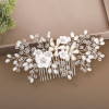 Silver Color Pearl Crystal Hair Comb Clip Hiarpin Rhinestone Flower Bridal Hair Comb Bridal Wedding Hair Accessories Jewelry