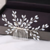 Silver Color Pearl Crystal Wedding Hair Combs Hair Accessories for Bridal Flower Headpiece Women Bride Hair ornaments Jewelry