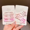 3/6 Pcs/Set New Girls Fashion Coffee Color Geometric Stars Ornament Pink Hair Clips Adult Sweet Hairpins Female Hair Accessories