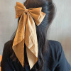 Elegant Ribbon Bow Hair Clips Fashion Simple Solid Satin Spring Clip Hair Pin Retro Headband with Clips Girls Hair Accessories