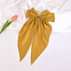 Elegant Ribbon Bow Hair Clips Fashion Simple Solid Satin Spring Clip Hair Pin Retro Headband with Clips Girls Hair Accessories