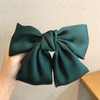 Elegant Ribbon Bow Hair Clips Fashion Simple Solid Satin Spring Clip Hair Pin Retro Headband with Clips Girls Hair Accessories