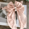 Elegant Ribbon Bow Hair Clips Fashion Simple Solid Satin Spring Clip Hair Pin Retro Headband with Clips Girls Hair Accessories