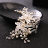 Crystal Pearl Flower Hair Comb Clip Hairpin For Women Bride Rhinestone Bridal Wedding Hair Accessories Jewelry Comb Hairpin Gift