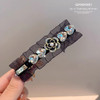 Luxury Camellia heart crystal hair clip with side bangs duck clip headpiece hair accessories for women
