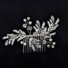 Crystal Pearl Hair Comb Pin Clip Silver Color Rhinestone Leaf Bridal Hair Comb Harpin For Women Wedding Hair Accessories Comb