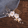 Crystal Pearl Hair Comb Clip Hairpin For Women Rhinestone Flower Leaf Hair Comb Bridal Wedding Hair Accessories Jewelry Comb Pin