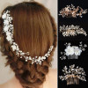 Elegant Crystal Wedding Hair Comb Headwear Shiny Rhinestone Hairpin Ornaments Pearl Bridal Hair Clip Jewelry Hair Accessories